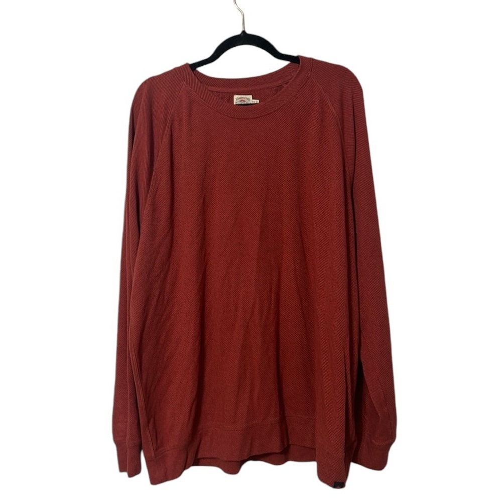 Faherty Rust Organic Cotton Blend Long Sleeve Pull Over Sweater/thermal XXL